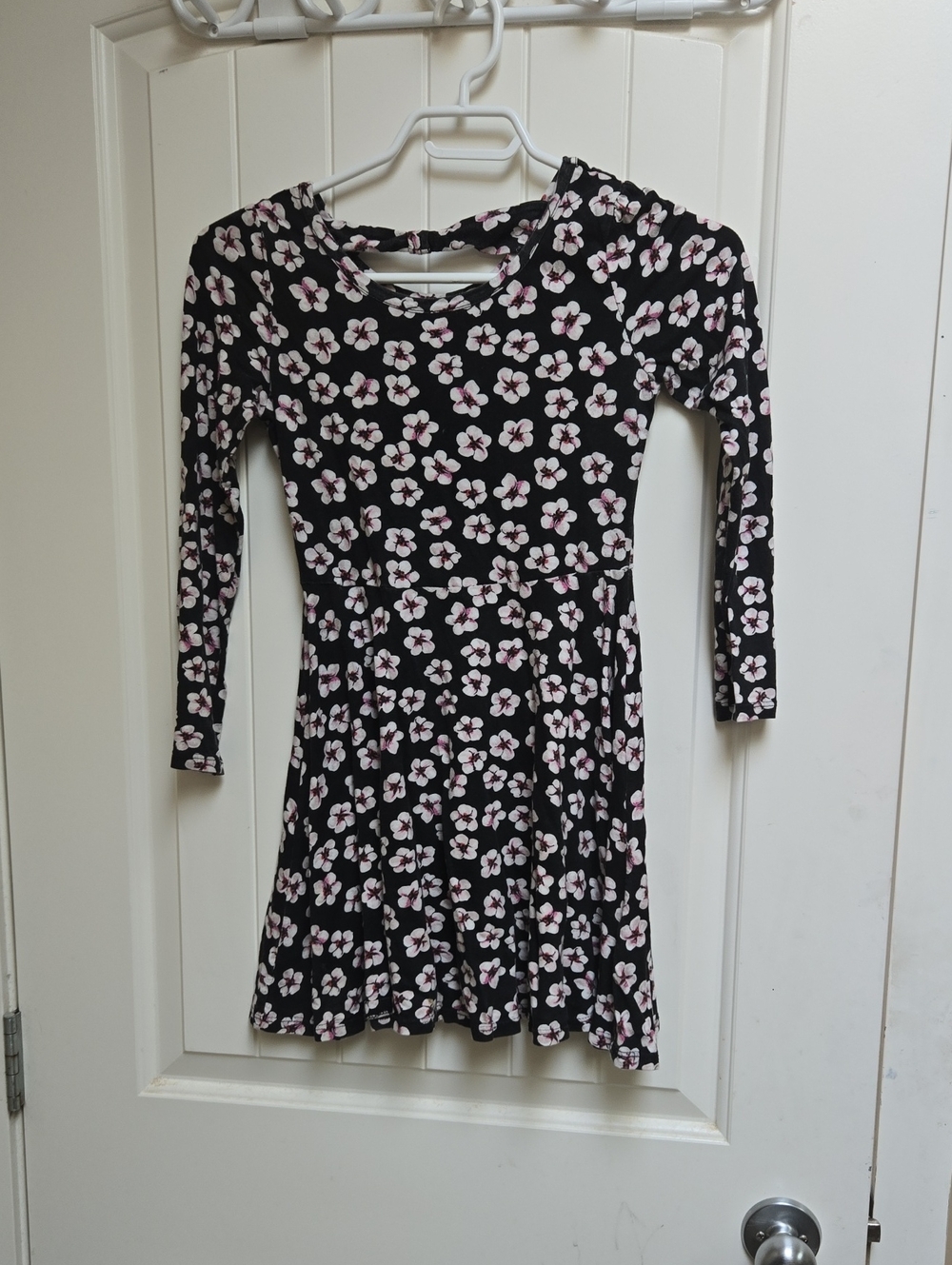 The Children Place Black Floral Long-Sleeve Dress for Girls Pink & White Blooms